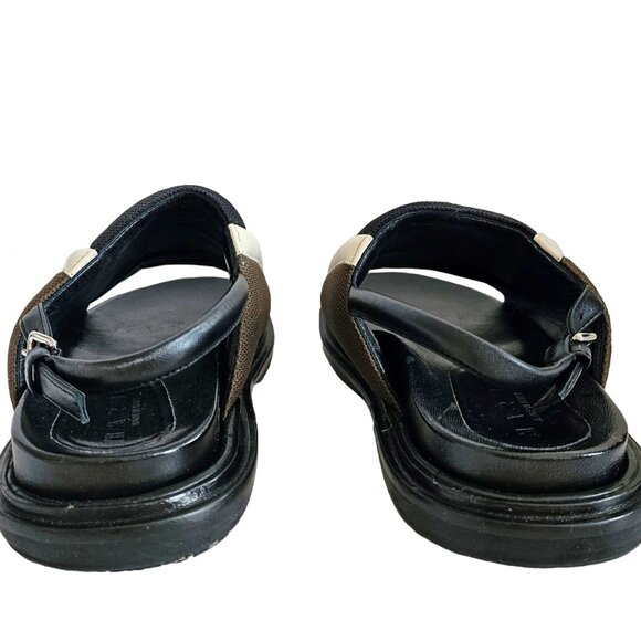 MARNI BLACK/BROWN FABRIC FUSSBETT SANDALS (37.5) - Picture 11 of 11